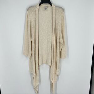 Chico’s Women’s Open Front Shark Bite Hemline Knit Cardigan Duster size 2